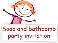 Download soap and bathbomb party invitations 